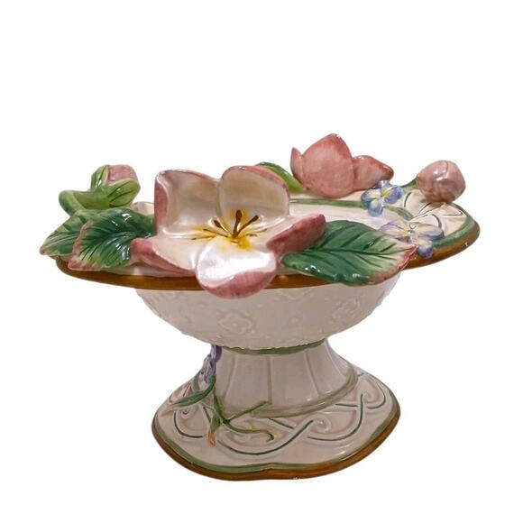 Fitz and Floyd Classics Candle Holder Garden Rhapsody Collection Pedestal 1999 - Picture 2 of 16